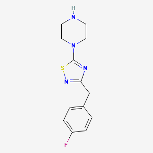 molecular formula C13H15FN4S B1308322 1-[3-(4-Fluoro-benzyl)-[1,2,4]thiadiazol-5-yl]-piperazine CAS No. 946419-00-7