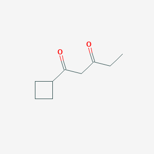 molecular formula C9H14O2 B13083281 1-Cyclobutylpentane-1,3-dione 