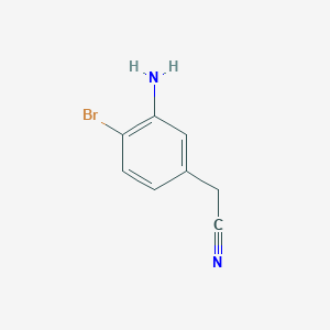 molecular formula C8H7BrN2 B13083480 2-(3-Amino-4-bromophenyl)acetonitrile 