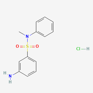molecular formula C13H15ClN2O2S B13083590 3-amino-N-methyl-N-phenylbenzenesulfonamide hydrochloride 