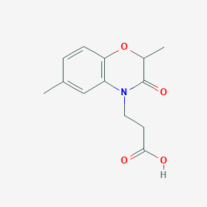 molecular formula C13H15NO4 B1308372 3-(2,6-Dimethyl-3-oxo-2,3-dihydro-benzo[1,4]-oxazin-4-yl)-propionic acid CAS No. 352666-90-1