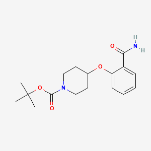 molecular formula C17H24N2O4 B13083813 tert-Butyl 4-(2-carbamoylphenoxy)piperidine-1-carboxylate 