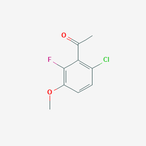 molecular formula C9H8ClFO2 B13083844 1-(6-Chloro-2-fluoro-3-methoxyphenyl)ethanone 