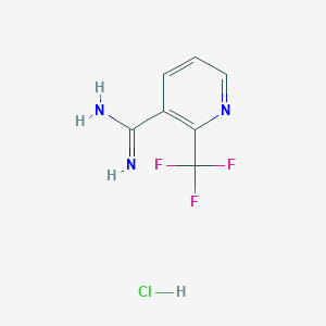molecular formula C7H7ClF3N3 B13083984 2-(Trifluoromethyl)nicotinimidamide hydrochloride 