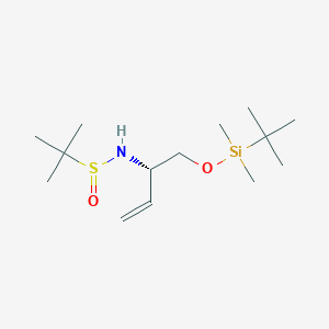 molecular formula C14H31NO2SSi B13084020 N-[(2S)-1-[tert-butyl(dimethyl)silyl]oxybut-3-en-2-yl]-2-methylpropane-2-sulfinamide 