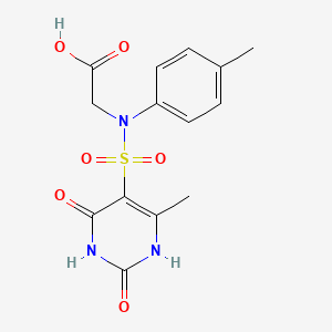 [[(6-Methyl-2,4-dioxo-1,2,3,4-tetrahydropyrimidin-5-yl)sulfonyl](4-methylphenyl)amino]acetic acid