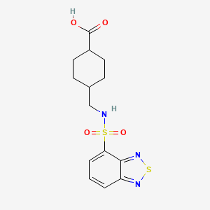 molecular formula C14H17N3O4S2 B1308421 4-{[(2,1,3-Benzothiadiazol-4-ylsulfonyl)amino]-methyl}cyclohexanecarboxylic acid CAS No. 899721-22-3