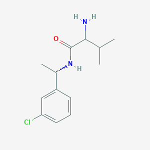 molecular formula C13H19ClN2O B13084215 2-amino-N-[(1S)-1-(3-chlorophenyl)ethyl]-3-methylbutanamide 