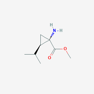 molecular formula C8H15NO2 B13084289 Methyl (1S,2R)-1-amino-2-(propan-2-yl)cyclopropane-1-carboxylate CAS No. 765244-35-7