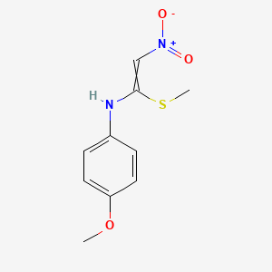 molecular formula C10H12N2O3S B1308457 Benzenamine, 4-methoxy-N-[1-(methylthio)-2-nitroethenyl]- CAS No. 62390-80-1