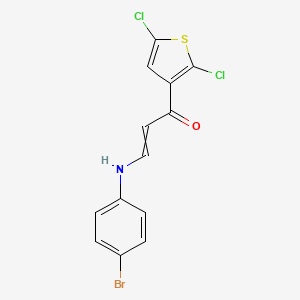 molecular formula C13H8BrCl2NOS B1308458 (E)-3-(4-bromoanilino)-1-(2,5-dichloro-3-thienyl)-2-propen-1-one 