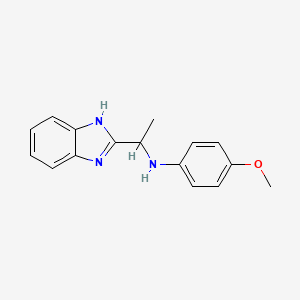 molecular formula C16H17N3O B13084728 N-(1-(1H-Benzo[d]imidazol-2-yl)ethyl)-4-methoxyaniline 