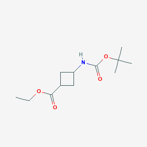 molecular formula C12H21NO4 B13084743 Ethyl 3-((tert-butoxycarbonyl)amino)cyclobutanecarboxylate 