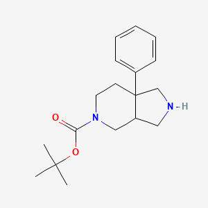 molecular formula C18H26N2O2 B13084793 tert-butyl 7a-phenylhexahydro-1H-pyrrolo[3,4-c]pyridine-5(6H)-carboxylate 