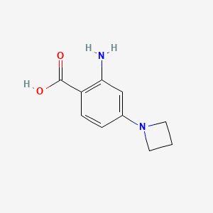 molecular formula C10H12N2O2 B13084801 2-Amino-4-(azetidin-1-yl)benzoic acid 