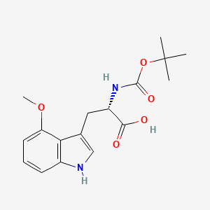 molecular formula C17H22N2O5 B13084979 (S)-2-((tert-Butoxycarbonyl)amino)-3-(4-methoxy-1H-indol-3-yl)propanoic acid 