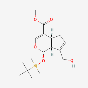 molecular formula C17H28O5Si B13085013 (1S,4AS,7aS)-methyl 1-((tert-butyldimethylsilyl)oxy)-7-(hydroxymethyl)-1,4a,5,7a-tetrahydrocyclopenta[c]pyran-4-carboxylate 