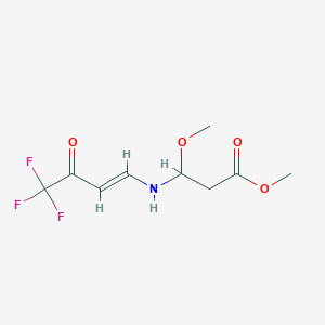 molecular formula C9H12F3NO4 B13085083 methyl 3-methoxy-3-[[(E)-4,4,4-trifluoro-3-oxobut-1-enyl]amino]propanoate CAS No. 186273-73-4