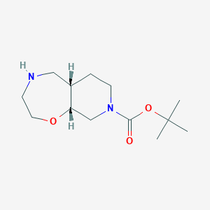 molecular formula C13H24N2O3 B13085187 tert-butyl (5aS,9aR)-3,4,5,5a,6,7,9,9a-octahydro-2H-pyrido[4,3-f][1,4]oxazepine-8-carboxylate 