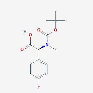 molecular formula C14H18FNO4 B13085214 (S)-2-((tert-Butoxycarbonyl)(methyl)amino)-2-(4-fluorophenyl)acetic acid 
