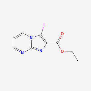 molecular formula C9H8IN3O2 B13085223 Ethyl 3-iodoimidazo[1,2-a]pyrimidine-2-carboxylate 