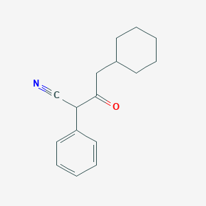 molecular formula C16H19NO B13085399 4-Cyclohexyl-3-oxo-2-phenylbutanenitrile 