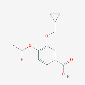 molecular formula C12H12F2O4 B130855 3-(cyclopropylmethoxy)-4-(difluoromethoxy)benzoic Acid CAS No. 162401-62-9