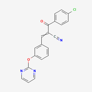 (E)-2-(4-chlorobenzoyl)-3-[3-(2-pyrimidinyloxy)phenyl]-2-propenenitrile