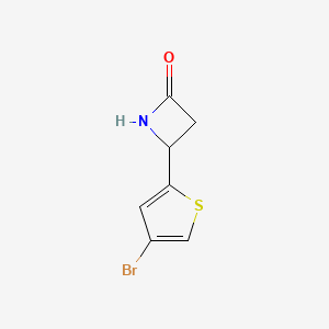 molecular formula C7H6BrNOS B13086025 4-(4-Bromothiophen-2-yl)azetidin-2-one 