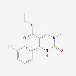 Ethyl 4-(3-chlorophenyl)-1,6-dimethyl-2-oxo-1,2,3,4-tetrahydro-5-pyrimidinecarboxylate