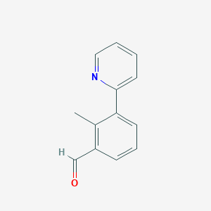 molecular formula C13H11NO B13086148 2-Methyl-3-(pyridin-2-yl)benzaldehyde CAS No. 89930-06-3