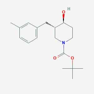 molecular formula C18H27NO3 B13086182 trans-tert-Butyl 4-hydroxy-3-(3-methylbenzyl)piperidine-1-carboxylate 