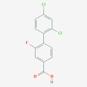 molecular formula C13H7Cl2FO2 B13086320 2',4'-Dichloro-2-fluoro[1,1'-biphenyl]-4-carboxylic acid CAS No. 1261892-99-2