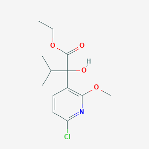 molecular formula C13H18ClNO4 B13086368 Ethyl 2-(6-chloro-2-methoxypyridin-3-yl)-2-hydroxy-3-methylbutanoate 