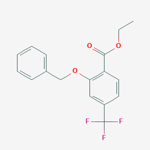 molecular formula C17H15F3O3 B13086374 Ethyl 2-(benzyloxy)-4-(trifluoromethyl)benzoate 