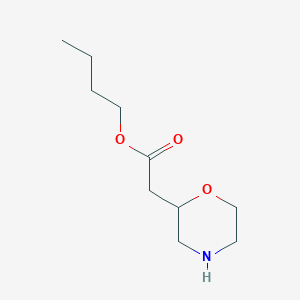 molecular formula C10H19NO3 B13086406 Butyl 2-(morpholin-2-yl)acetate 