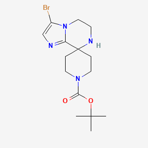 molecular formula C15H23BrN4O2 B13086412 tert-Butyl 3-bromo-6,7-dihydro-5H-spiro[imidazo[1,2-a]pyrazine-8,4'-piperidine]-1'-carboxylate 