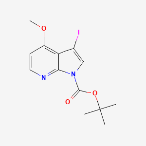 molecular formula C13H15IN2O3 B13086424 Tert-butyl 3-iodo-4-methoxy-1H-pyrrolo[2,3-B]pyridine-1-carboxylate 