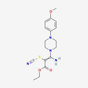 molecular formula C17H22N4O3S B1308666 Ethyl 3-amino-3-[4-(4-methoxyphenyl)piperazin-1-yl]-2-thiocyanatoprop-2-enoate 