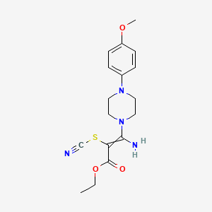 molecular formula C17H22N4O3S B1308666 Ethyl 3-amino-2-(cyanosulfanyl)-3-[4-(4-methoxyphenyl)piperazino]acrylate 