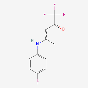 molecular formula C11H9F4NO B1308669 1,1,1-Trifluoro-4-(4-fluoroanilino)-3-penten-2-one 