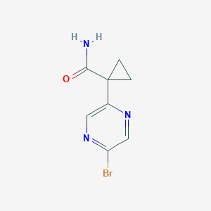 molecular formula C8H8BrN3O B13086812 1-(5-Bromopyrazin-2-YL)cyclopropanecarboxamide CAS No. 1447607-05-7