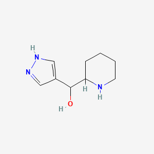 molecular formula C9H15N3O B13086835 (Piperidin-2-yl)(1H-pyrazol-4-yl)methanol 