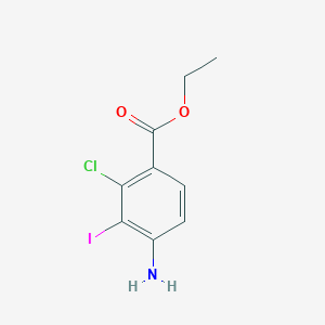 molecular formula C9H9ClINO2 B13087006 Ethyl 4-amino-2-chloro-3-iodobenzoate 