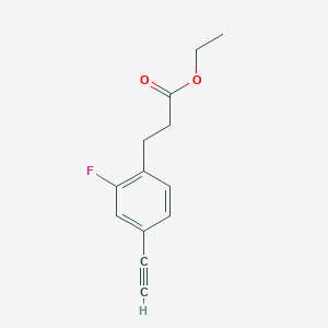 molecular formula C13H13FO2 B13087050 Ethyl 3-(4-ethynyl-2-fluorophenyl)propanoate 