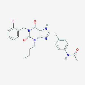 1-(2-Fluorobenzyl)-3-butyl-8-(N-acetyl-4-aminobenzyl)-xanthine