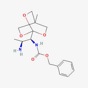 molecular formula C17H24N2O5 B13087242 Benzyl ((1S,2S)-2-amino-1-(4-methyl-2,6,7-trioxabicyclo[2.2.2]octan-1-YL)propyl)carbamate 