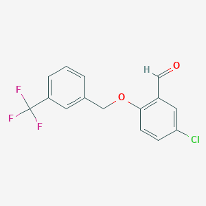 5-Chloro-2-{[3-(trifluoromethyl)benzyl]oxy}benzaldehyde