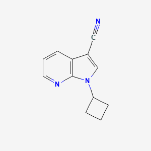 molecular formula C12H11N3 B13087325 1-cyclobutyl-1H-pyrrolo[2,3-b]pyridine-3-carbonitrile 