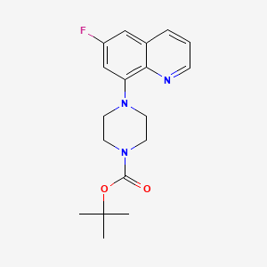 molecular formula C18H22FN3O2 B13087332 tert-Butyl 4-(6-fluoroquinolin-8-yl)piperazine-1-carboxylate 